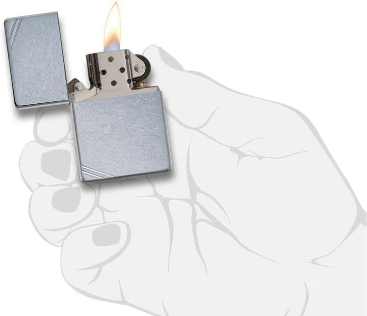 Zippo 267 Feuerzeug 60001317 Vintage Street, Chrome Benzinfeuerzeug, Messing Street Chrome, Street C