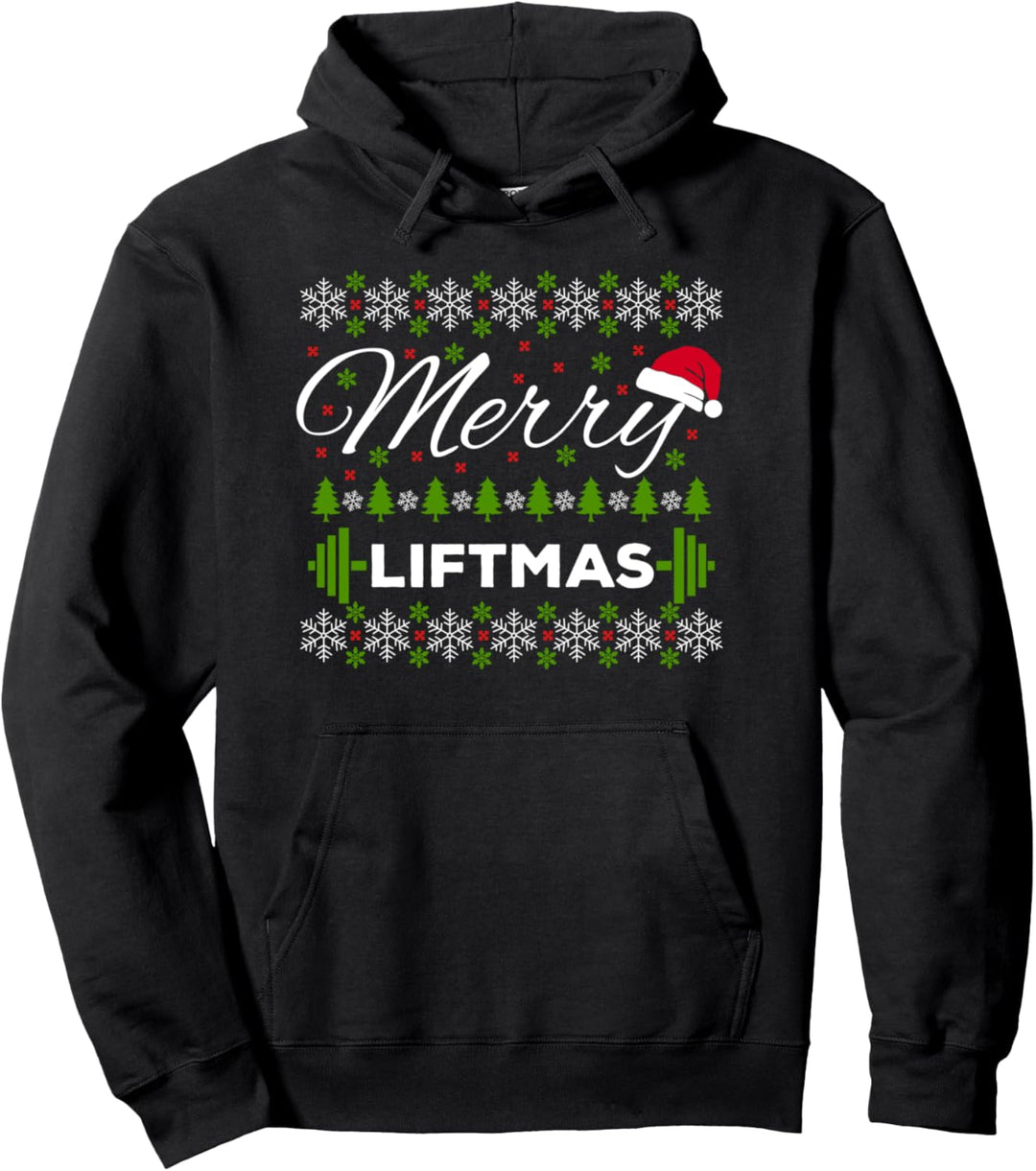 Merry Liftmas Christmas Fitness Lifting outfit Pullover Hoodie