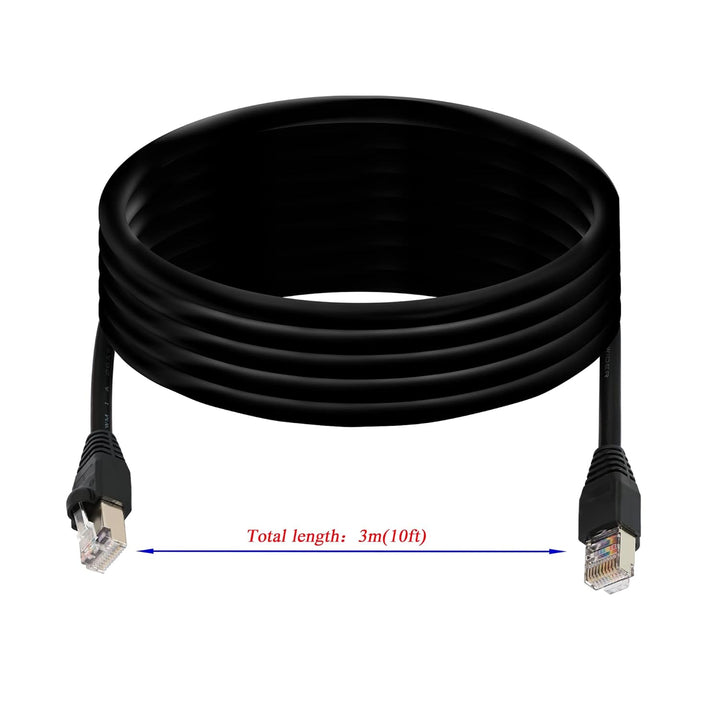 QIANRENON 3m RJ50 Verlängerungskabel Adapter Cat 5E 26AWG RJ50 Stecker auf Stecker cable, modularer