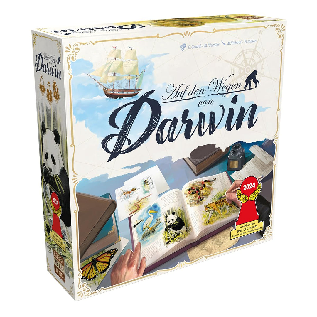 Sorry we are french, Auf den Wegen von Darwin, Familienspiel, nominiert zum Spiel des Jahres 2024, 2