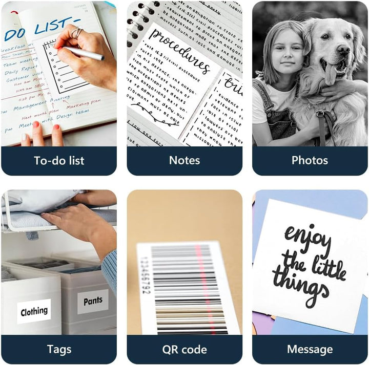 OFFCUP Mini Drucker Thermo, Kleiner Fotodrucker für Smartphone Bluetooth Taschendrucker mit 5 Papier