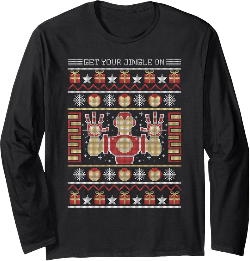 Marvel Iron Man Get Your Jingle On Holiday Sweater Langarmshirt