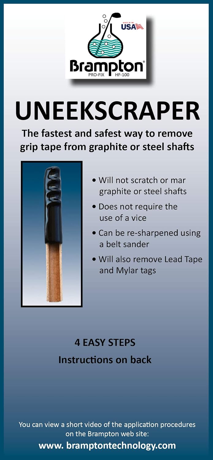 Brampton Uneekscraper Golf Grip Tape Remover - Perfekt zum Nachschlagen von Graphit- und Stahlschäft