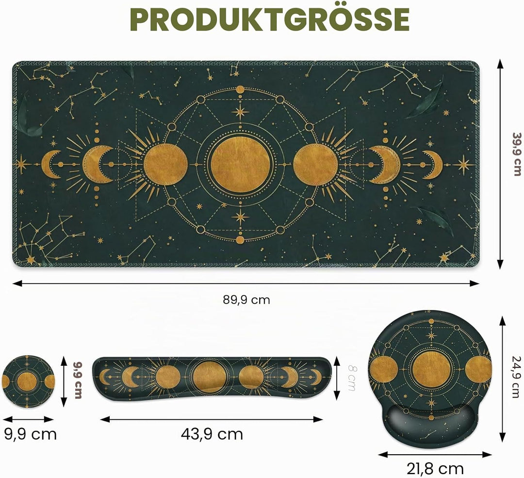 Grosse Schreibtischunterlage, Gaming-Mauspad, Schreibtischunterlage, XXL-Mauspad + Tastatur-Handgele