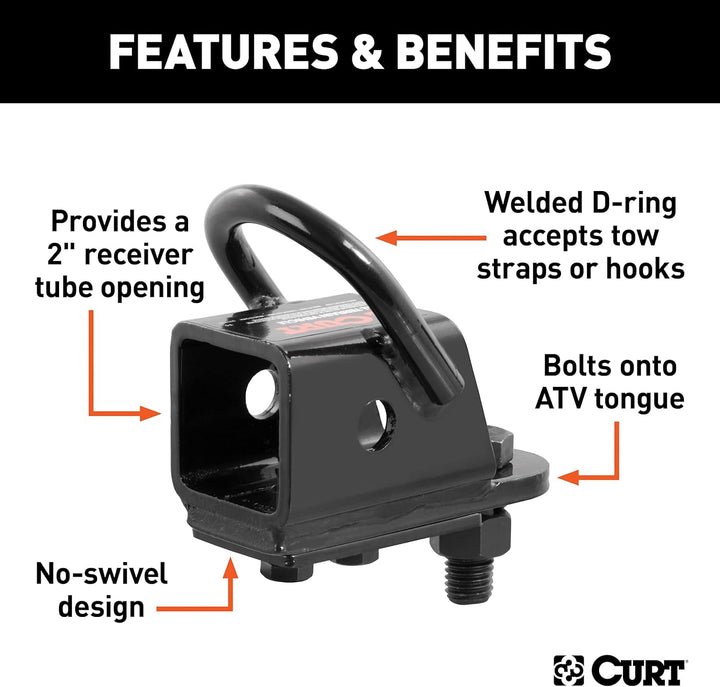 CURT 45006 Bolt-On 2 Zoll ATV, UTV Anhängerkupplung Empfänger Adapter