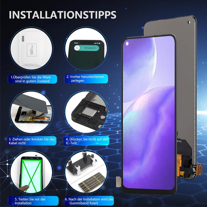 RongZy Display für Oppo Find X3 Lite CPH2145/RENO5 5G Bildschirmersatz Digitizer Touchscreen Montier