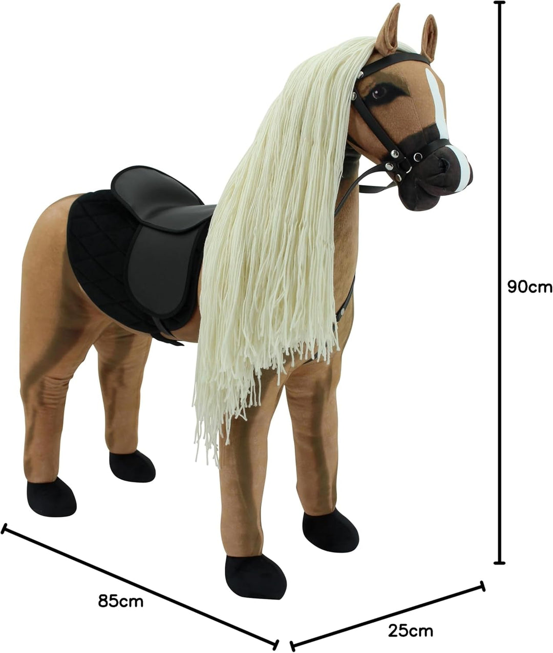 Sweety Toys Stehpferd zum Reiten- Plüschpferd Reittier Keine Montage erforderlich (Hellbraun), Hellb