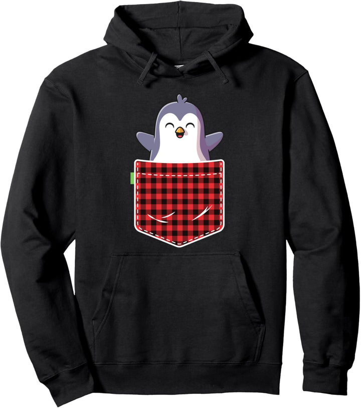 Christmas T Shirt For Women Kids Pocket Animal Penguin Pullover Hoodie