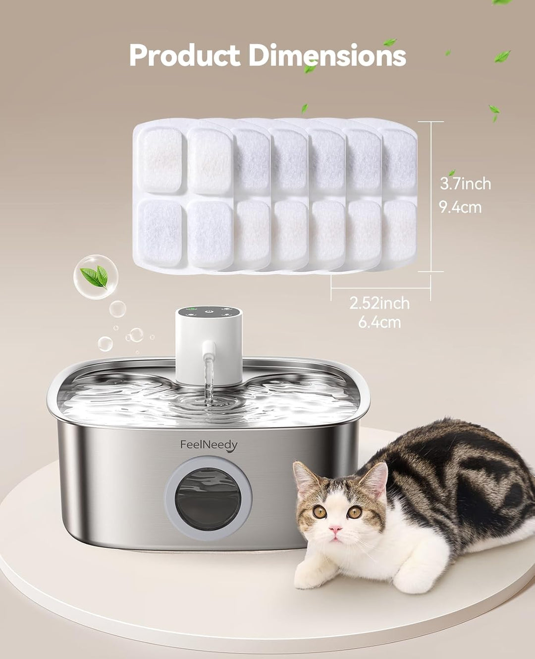 6 Pack Filter für Katzentrinkbrunnen & 6 Pack Schwämme Filterersatz, Katzentrinkbrunnenfilter für FE