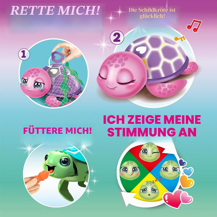Bizak Speichern Sie die rosa Schildkröte, interaktives Haustier für Jungen und Mädchen, unboxing Erf