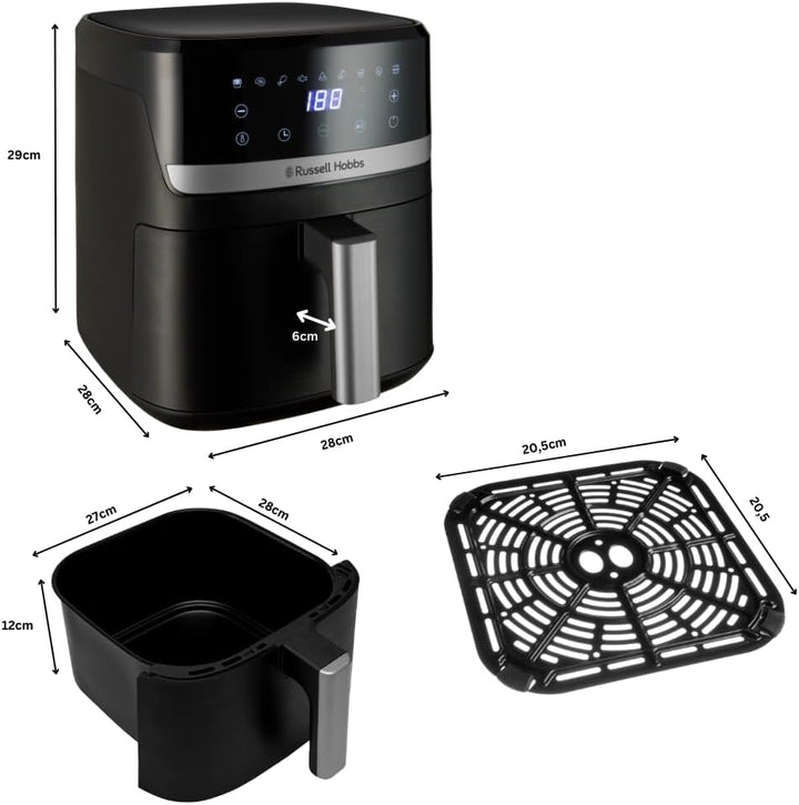 Russell Hobbs Heissluftfritteuse XL 5,5 l Rapid AirFryer (kompaktes Gehäuse, sehr leise) SatisFry (9