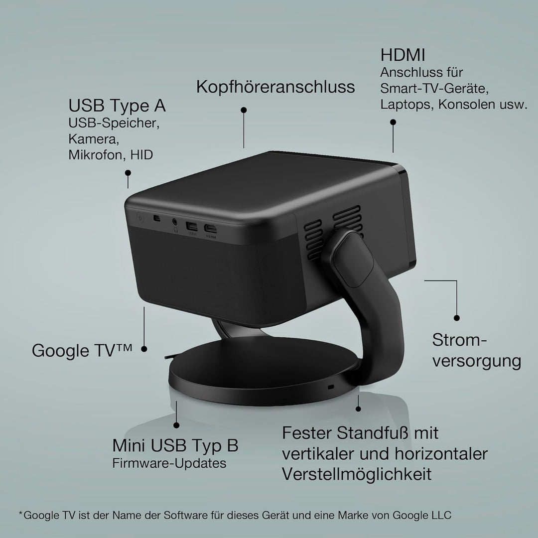 Epson EpiqVision EF-22B tragbarer Mini-Laserprojektor, Full-HD 1.080, 3LCD, 1.000 Lumen, bis zu 150-