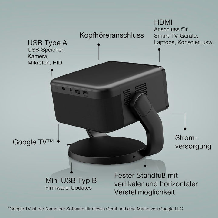 Epson EpiqVision EF-22B tragbarer Mini-Laserprojektor, Full-HD 1.080, 3LCD, 1.000 Lumen, bis zu 150-