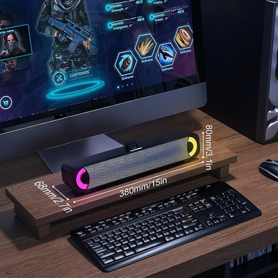 HPYLIF·H USB PC Lautsprecher, PC Soundbar, Computer Gaming Lautsprecher mit Surround Stereo Audio Bu