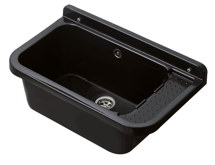 Negrari 2051BNAM Wandwaschbecken aus Harz, säurebeständig, ideal für Feuchträume, Outdoor, L60 x P34