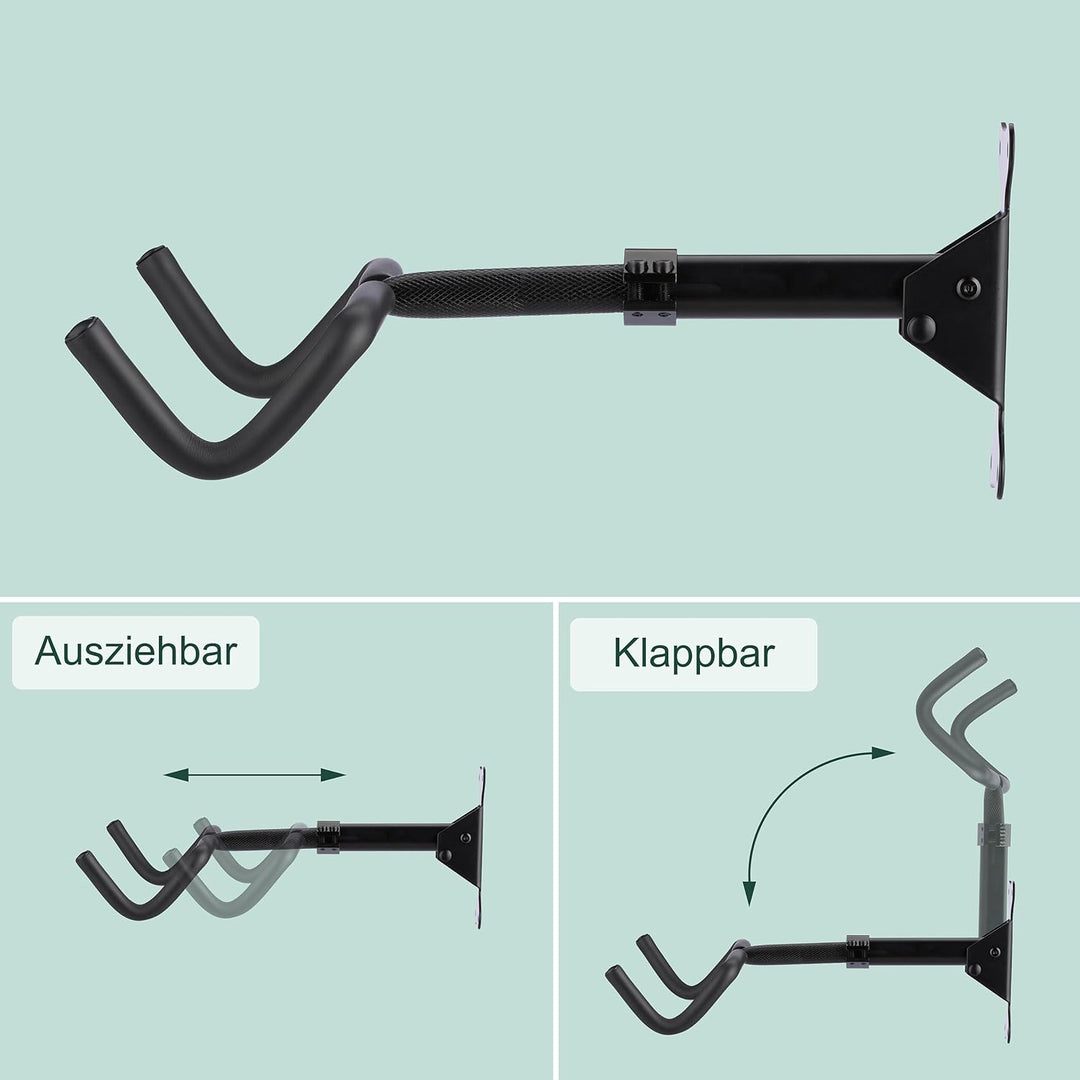 Relaxdays Fahrrad Wandhalterung, klappbar, 50 kg, Wohnung & Keller, HBT: 18x27,5x33 cm, Fahrradhalte
