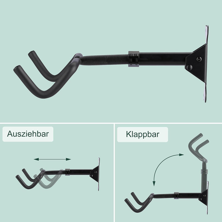 Relaxdays Fahrrad Wandhalterung, klappbar, 50 kg, Wohnung & Keller, HBT: 18x27,5x33 cm, Fahrradhalte