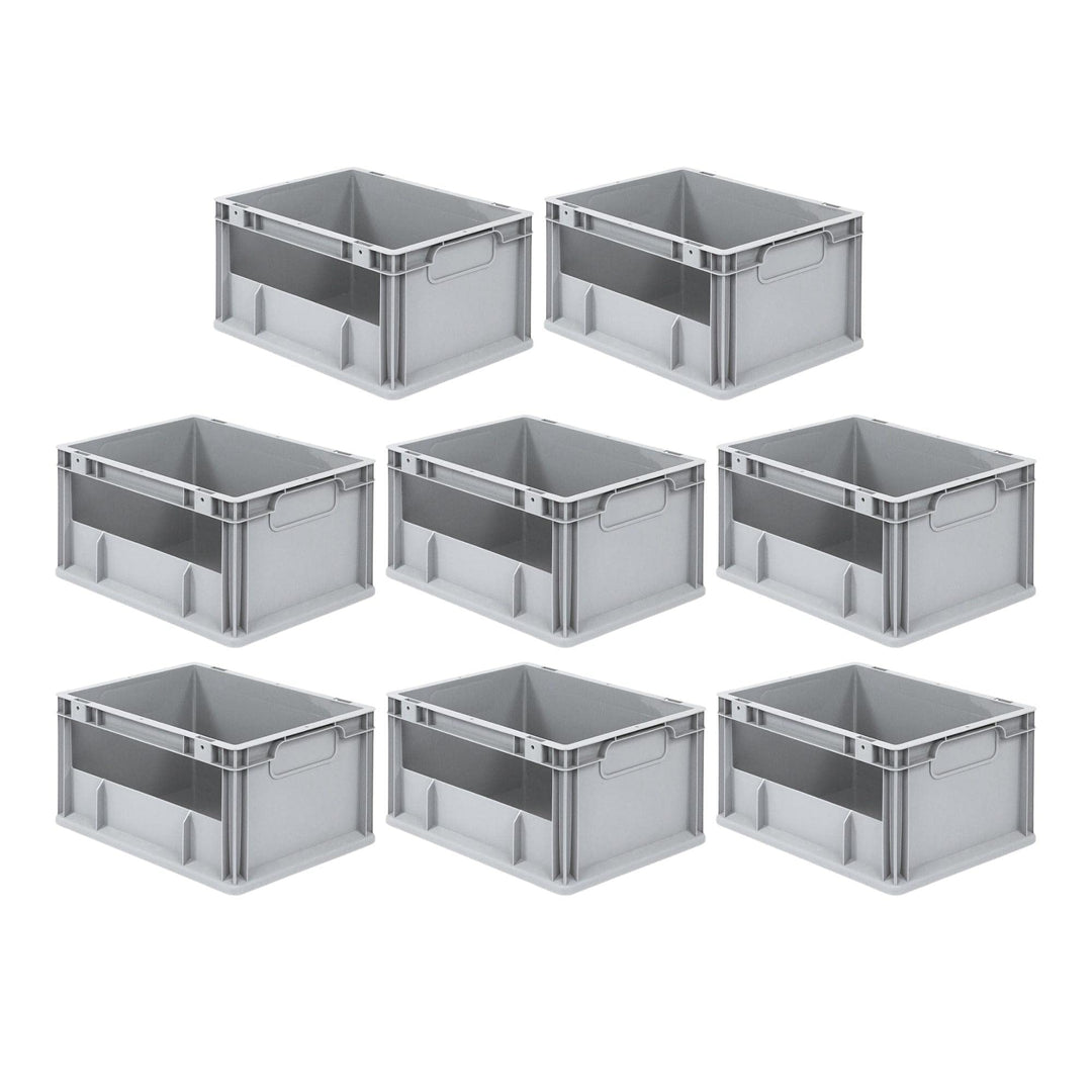 SuperSparSet 8x Eurobox NextGen Insight | HxBxT 22x30x40cm | 20 Liter | Seite offen | Eurobehälter,