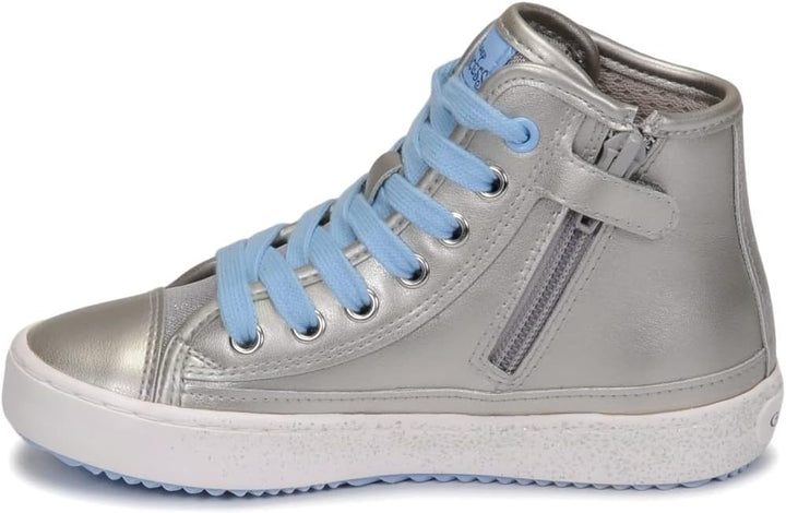Geox Mädchen J Kalispera Girl D Sneakers 25 EU Silber, 25 EU Silber