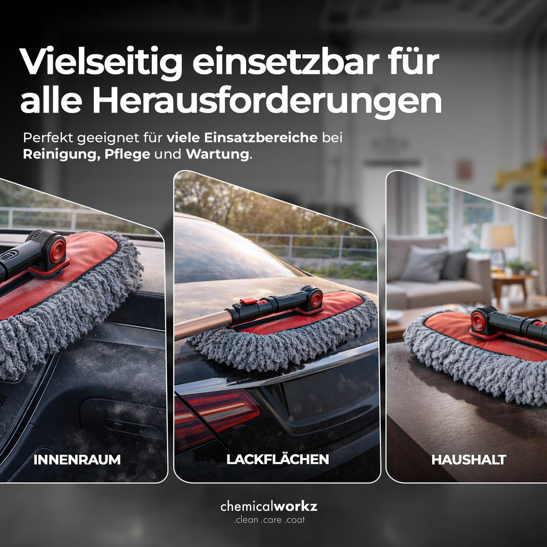 chemicalworkz Car Duster Staubwedel Auto | Premium Auto Staubwischer mit lang ausziehbarem Teleskopg