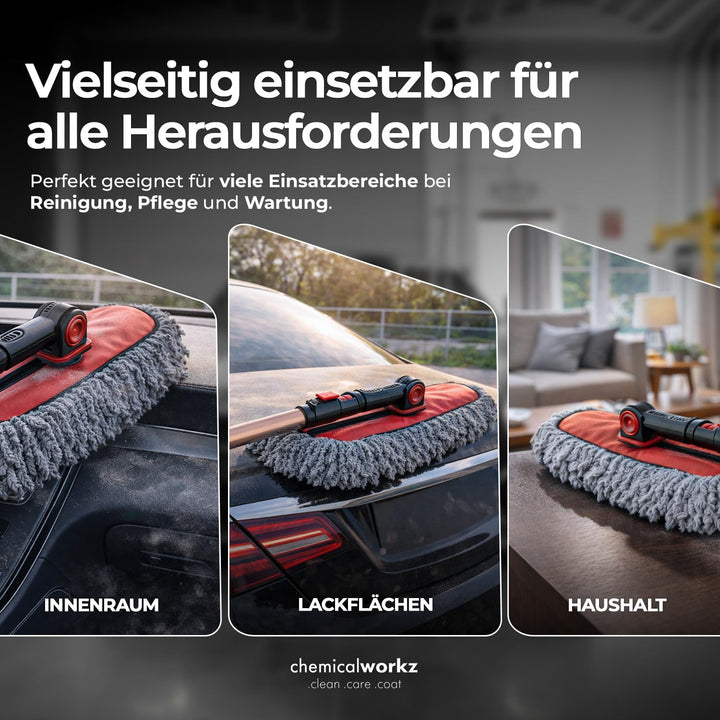 chemicalworkz Car Duster Staubwedel Auto | Premium Auto Staubwischer mit lang ausziehbarem Teleskopg