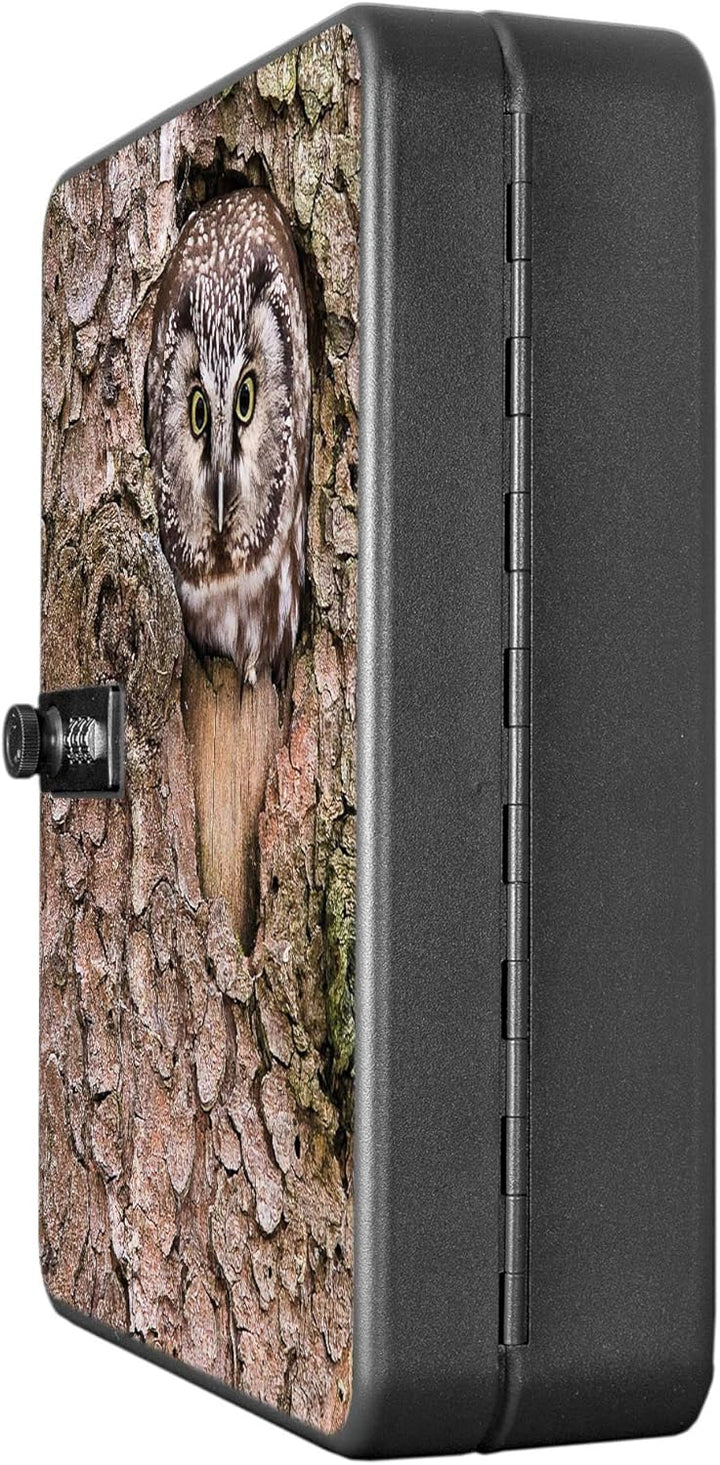 banjado® Burg-Wächter® abschliessbarer Schlüsselkasten mit Motiv Eule für 36 Schlüssel - Schlüsselka