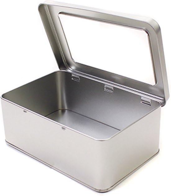 Luxus - Keksdose - Silber mit Fenster - Aufbewahrungsbox - Kuchendose - Aufbewahrung - Aufbewahrungs