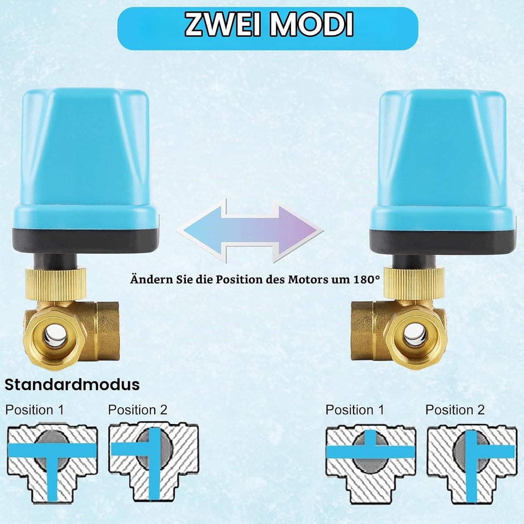 SWAWIS 3 Wege Kugelventil Motorkugelhahn Zonenventil DN15 G1/2 Zoll AC 230V Motorventil Elektrisches
