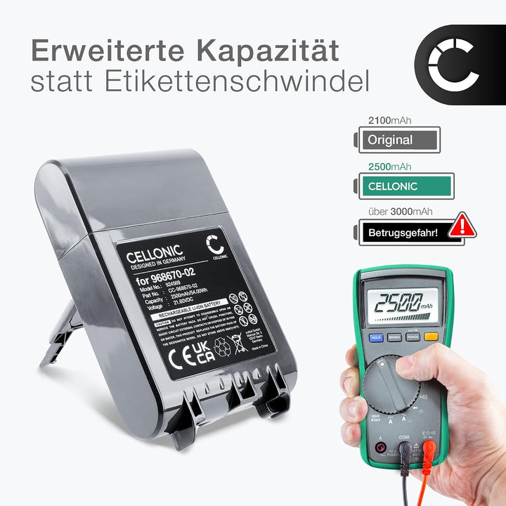CELLONIC Akku kompatibel mit Dyson V7, V7 Motorhead, V7 Animal, V7 Trigger, V7 Total Clean, V7 Motor