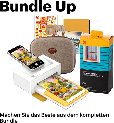 KODAK Dock Plus PD460 90 Stück Fotopapier & Zubehör, tragbarer Fotodrucker für Smartphones, Instant-