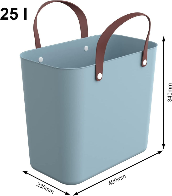 Rotho Albula 2er-Set Einkaufskorb, Kunststoff (PP recycelt), türkis, 2 x 25l, (40 x 23,5 x 34 cm), 2
