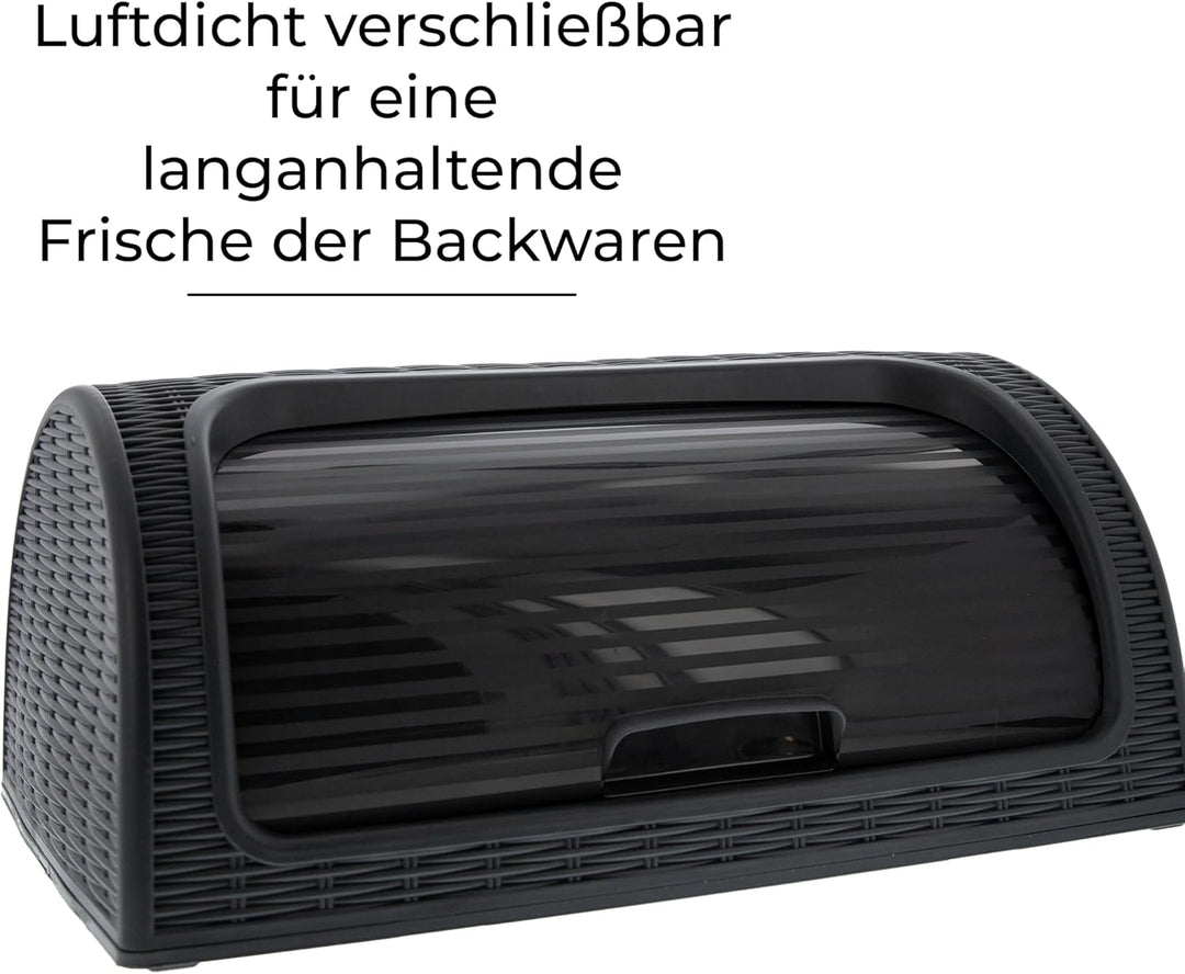 Posten Anker Brotkasten aus Kunststoff, Aufbewahrung für Backwaren, 41 x 26 x 18 cm, stilvolle Brotb