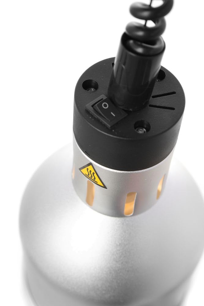 HENDI Wärmelampe, Inkl. Splitterfreie lampe, Höhenverstellbar, Zylinder, Warmhalten von Speisen, Spe