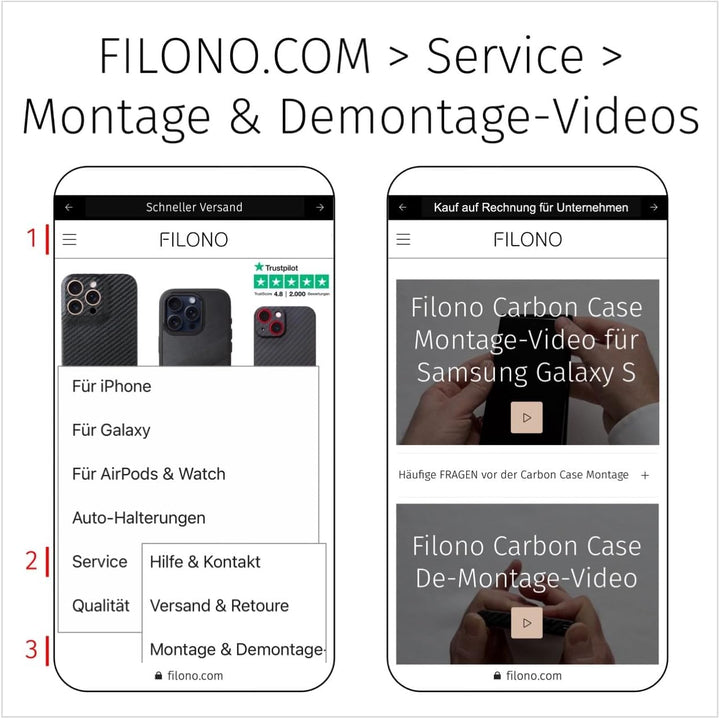 FILONO Samsung Galaxy S21+ Carbon Hülle, ultradünn, hochwertig, schwarz-matt-chic, S21+