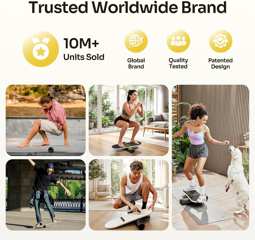 Sportneer Balance Board, 7 Modi Wackelbrett Indoorboard Skateboard Surf Balance Board mit verstellba