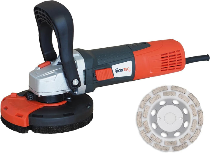 Betonschleifer 125 mm Sanierungsfräse Betonfräse 1.400W mit Drehzahlregelung und Absaughaube, Set mi