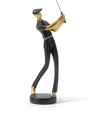 Amoy-Art Golfer Figuren Statue Modern Dekor Skulptur Wohnzimmer Kunst Golfspieler Arts Polyresin Sch