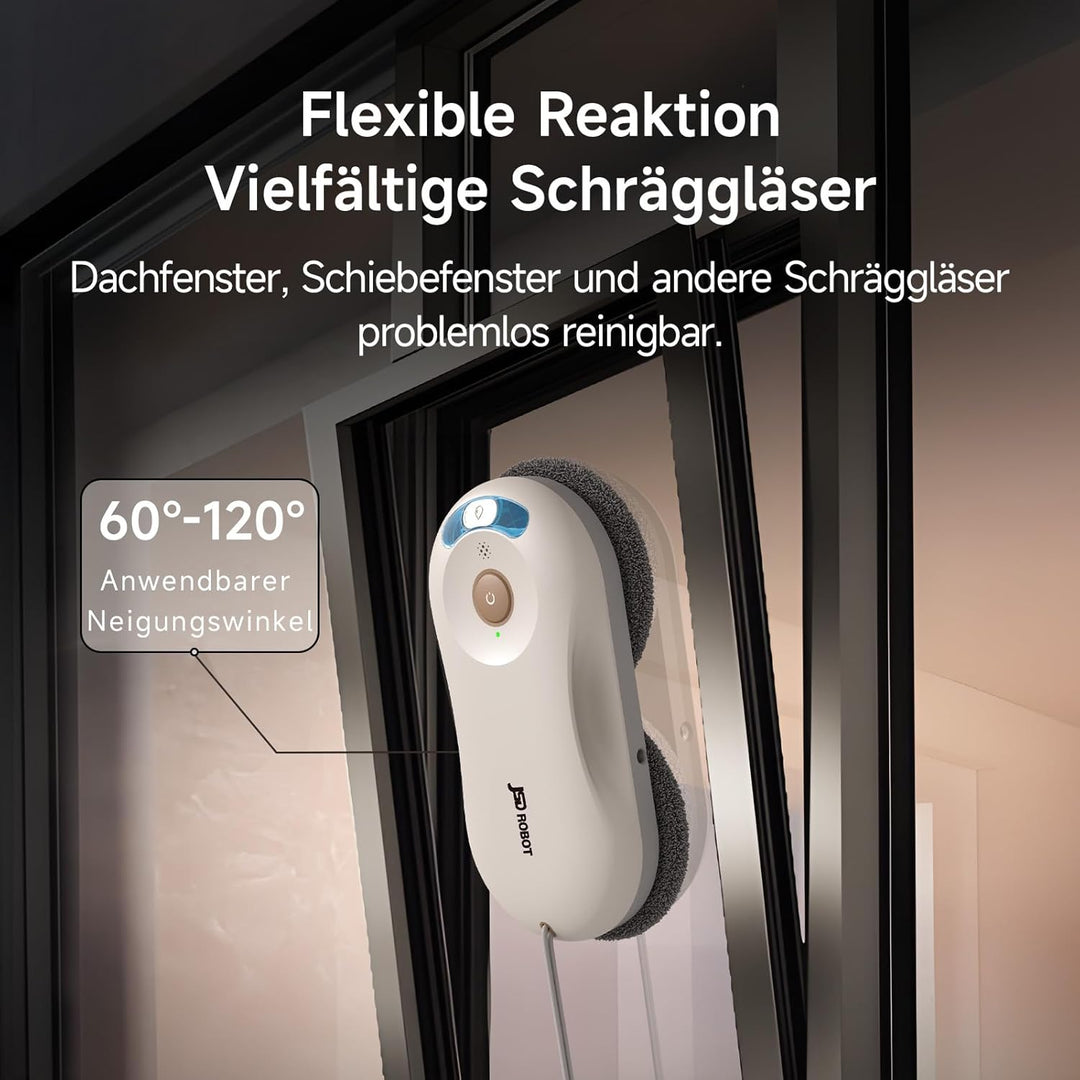 T30 Fensterputzroboter,5500 Pa Saugkraft,Sprühfunktion beidseitig, Geräuscharm,6,05 cm Ultradünn, Au