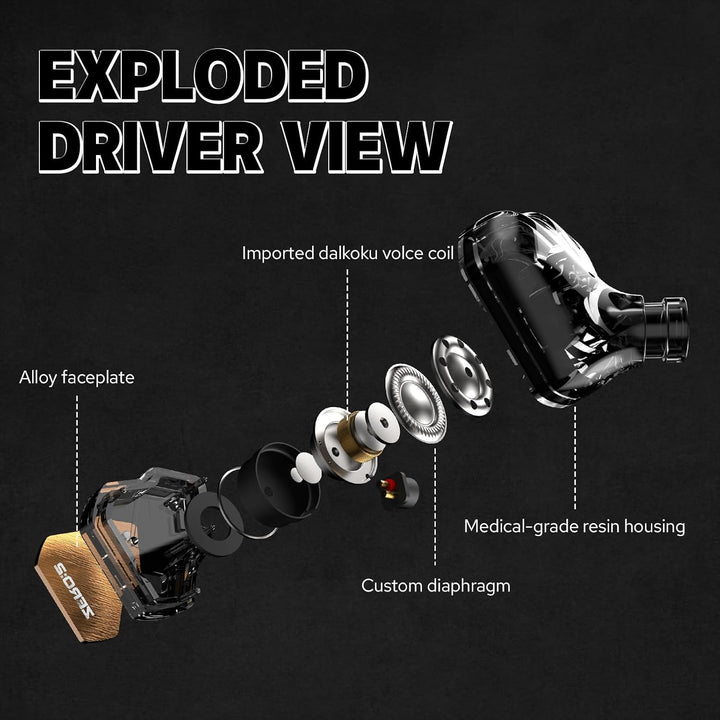 LINSOUL 7Hz x Crinacle Zero:2 In-Ear-Monitor, Aktualisierter 10mm dynamischer Treiber IEM, kabelgebu