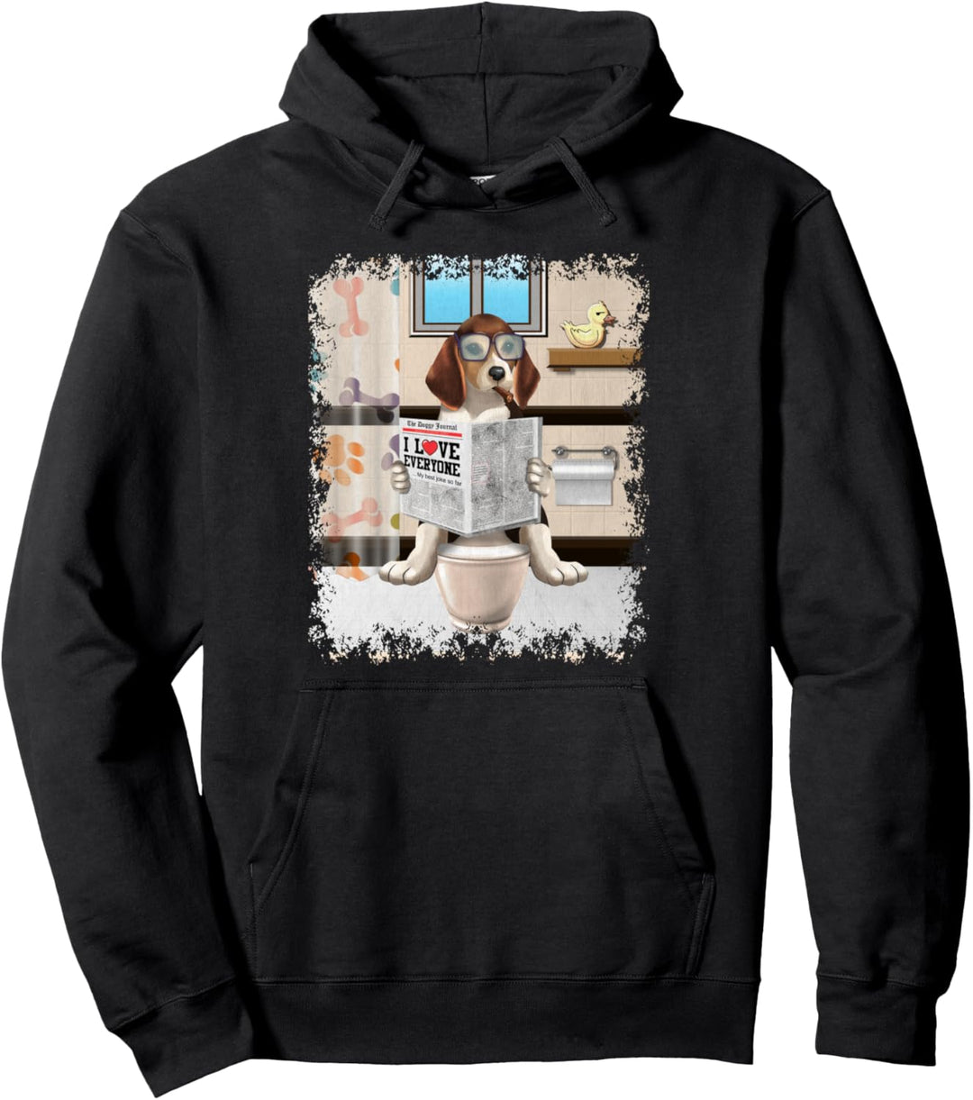 Lustige Beagle Besitzer Hundehemd Badezimmer Comfort Break Pullover Hoodie