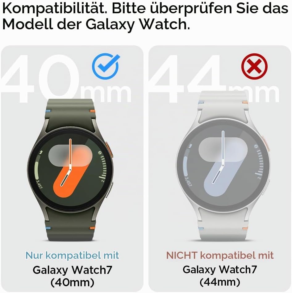 Spigen Rugged Armor Pro Hülle mit Armband Kompatibel mit Samsung Galaxy Watch 7 40mm (2024) - Matt S
