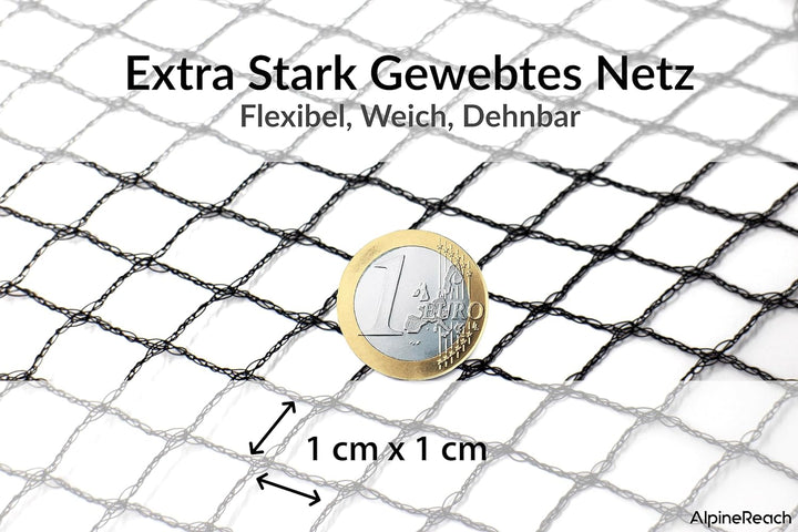 AlpineReach 4,5m x 6m Teichnetz Feinmaschig (10x10mm) Extra Stark Gewebtes Netz, Vogelschutznetz, Vo