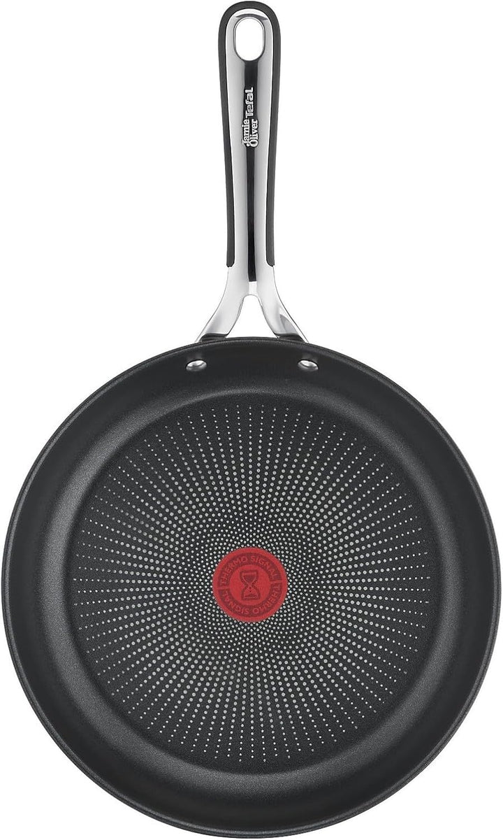 Tefal Jamie Oliver Essential Bratpfanne, 24 cm, Antihaftbeschichtet, Induktion, Rund, Schwarz