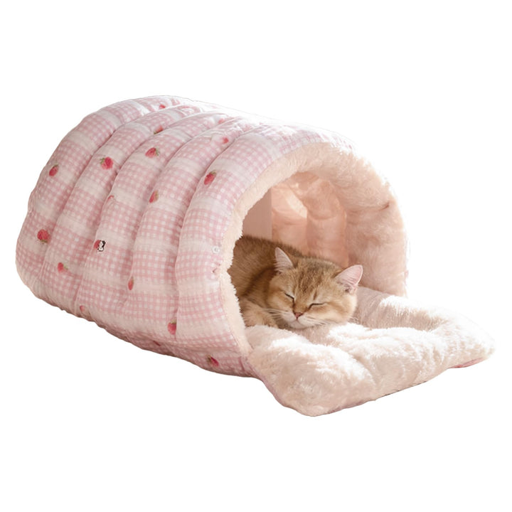 Katzenhöhle | Abnehmbar Und Waschbar Winter Schlafsack - Halb Umschlossenes Katzenbett | Für Indoor