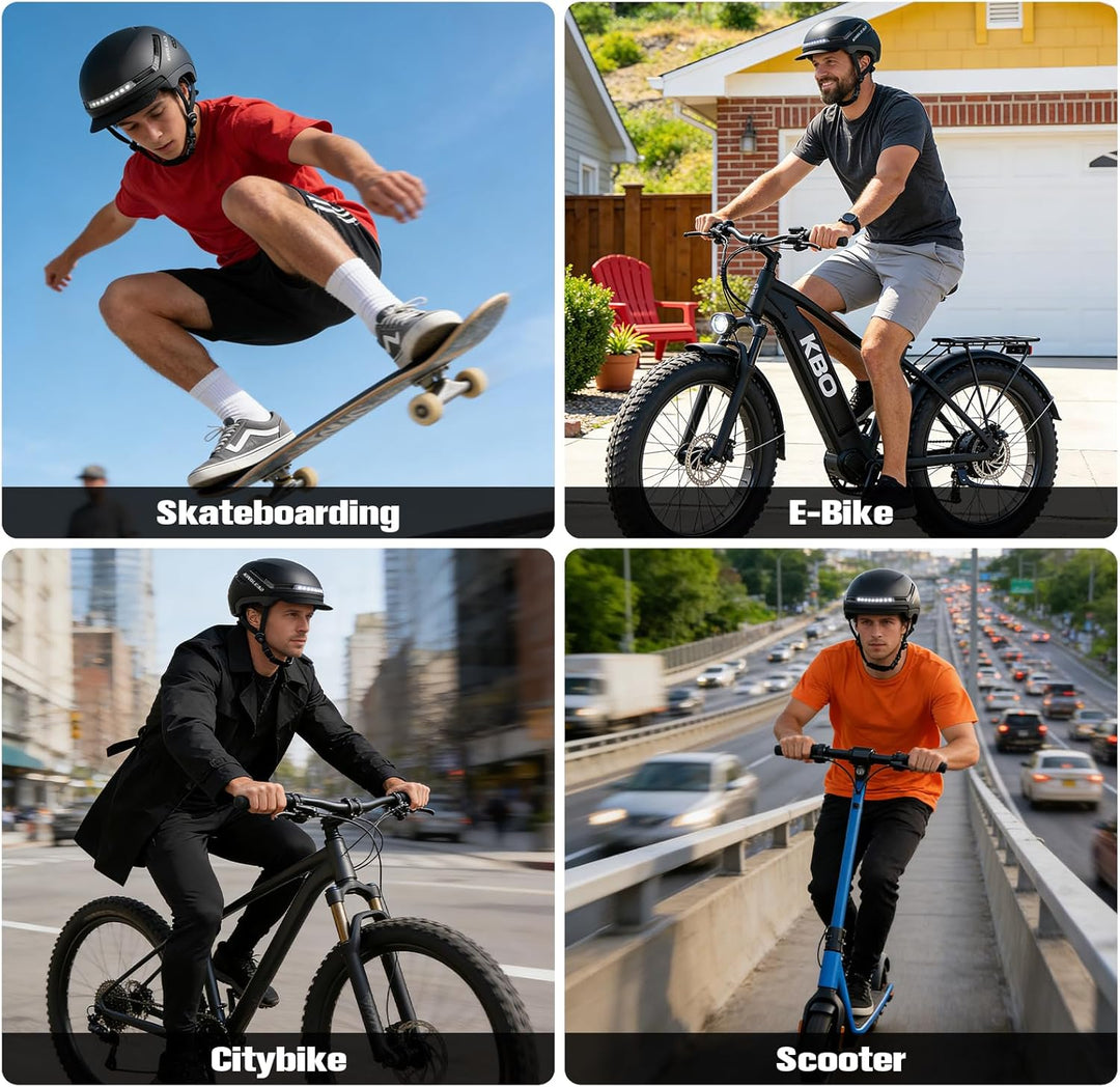 KINGLEAD Fahrradhelm mit LED Blinker & Fernbedienung, NTA 8776 & CE Zertifiziert, Front- und Rücklic