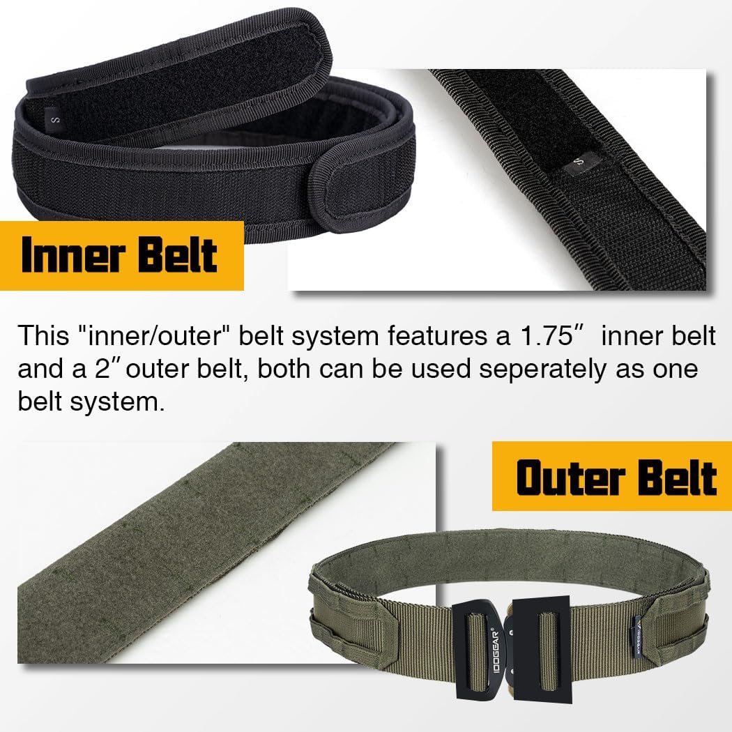 IDOGEAR 2 Zoll Taktischer Gürtel Combat Schnellverschlussschnalle Rigger Gürtel im Militärstil Molle
