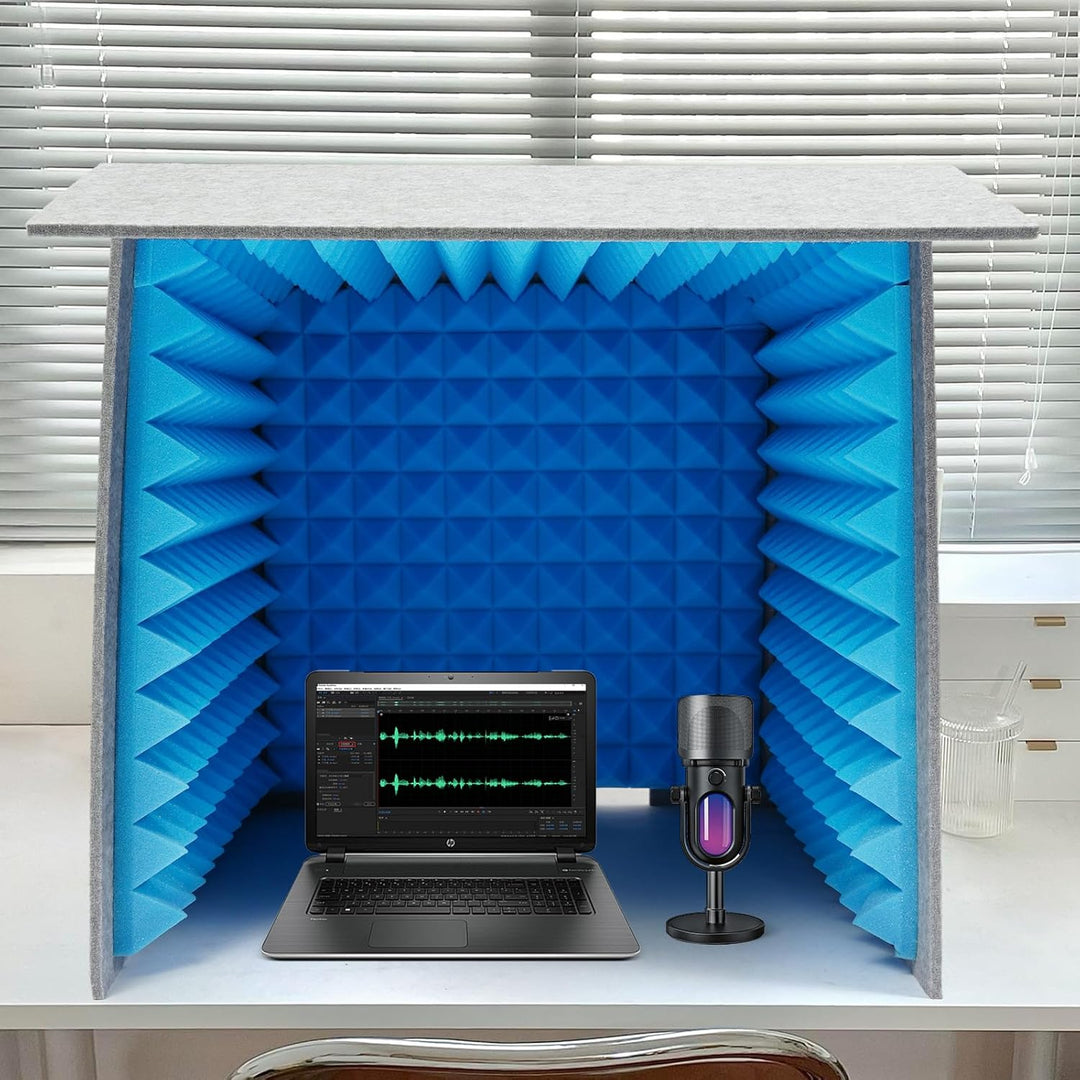 Vocal Booth Tragbare Schalldichte Kabine Schallabsorption Schalldichte Gesangskabine 60 * 60 * 60cm,