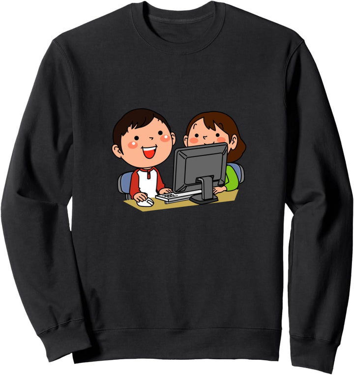 Kinder benutzen den Computer Sweatshirt