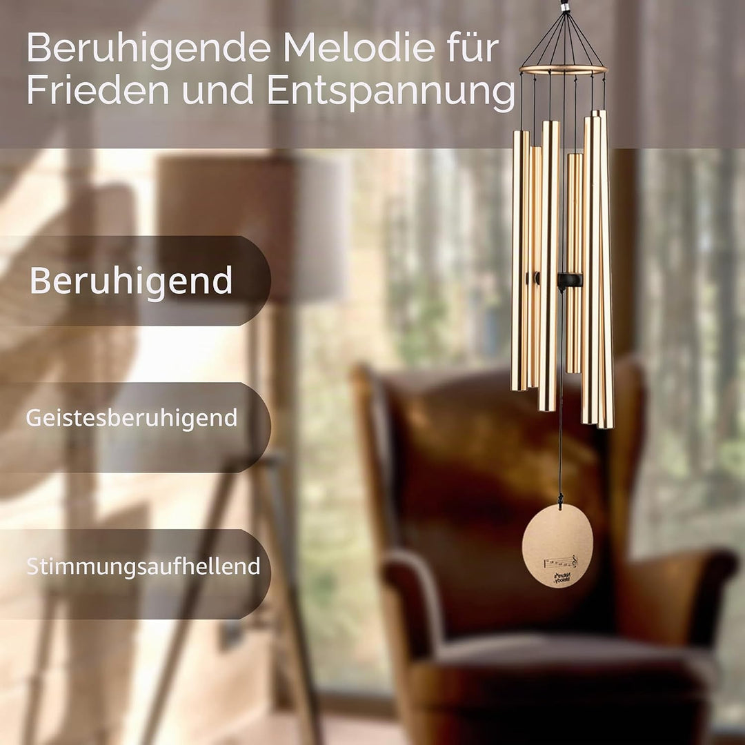 OSVINO Klangspiele Windspiele Aluminium mit Klang Gesamtlänge 90cm gross für drinnen draussen Balkon