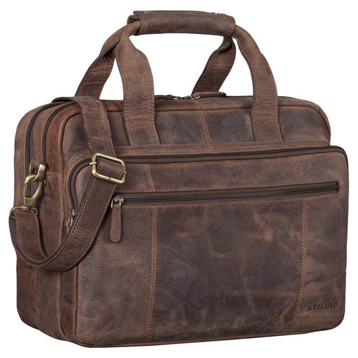 STILORD 'Experience' Vintage Lehrertasche Leder gross für Herren Damen XL Aktentasche Business Schul